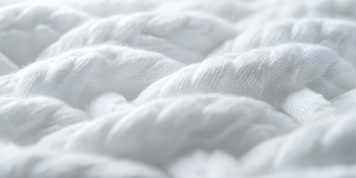 Closeup macro photography of interlaced white synthetic cotton fabric fibers. Concept Macro Photography, White Fabric, Cotton Fibers, Textile Art, Close-up Shots