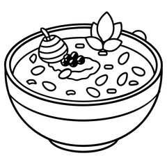 Delicious food line art for coloring book