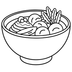 Delicious food line art for coloring book