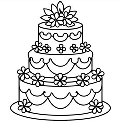 Delicious food line art for coloring book