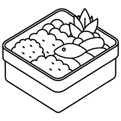 Delicious food line art for coloring book
