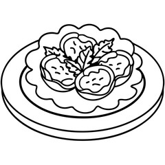 Delicious food line art for coloring book