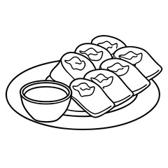 Delicious food line art for coloring book