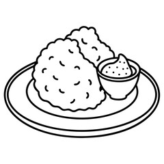 Delicious food line art for coloring book