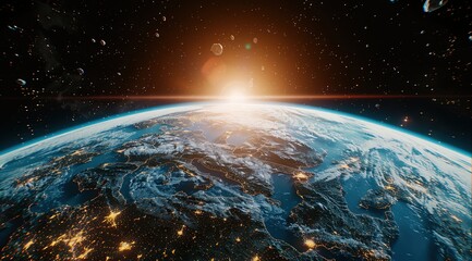 Obraz premium earth and sun