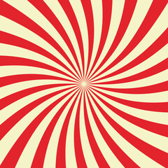 Red retro sun-rays. colorful sunburst background. 