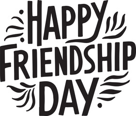 Happy friendship day vector art illustration