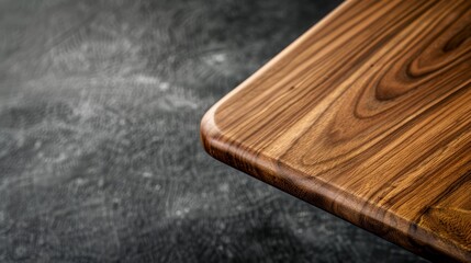 Fototapeta premium Huanghuali wood table with detailed grain patterns, classic Chinese craftsmanship, set against a simple background to accentuate the wood's texture and richness
