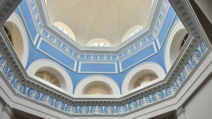 Beautiful blue dome with windows in Mon Repos Palace in Corfu, Greece  © bleung
