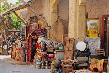 vintage market in Dubai Old City, Al Fahidi Historic District in Dubai Creek