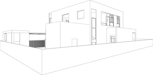 3D illustration of residential project