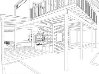 Fototapeta premium 3D illustration of residential project