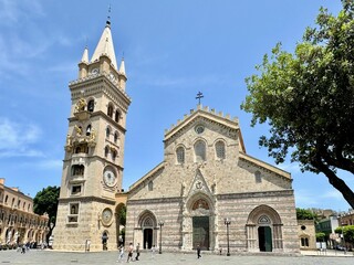 Cathedral of Messina with its astronomical clock tower in Sicily, Italy