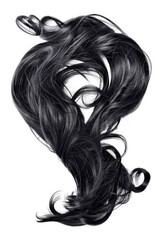 A close-up shot of a woman's black and white hair, styled in a unique manner