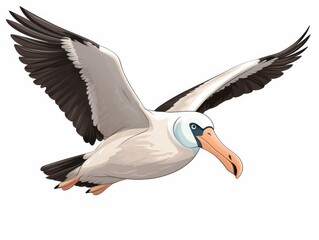 Albatross, clipart, illustration isolate on white background