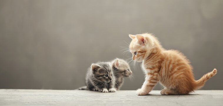 Adorable kittens playing together, showcasing their cute and playful nature. Perfect for animal lovers and pet-related content.