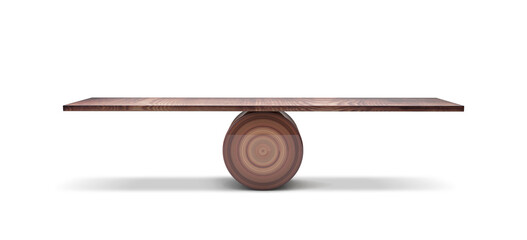 Cylinder Seesaw 3d png. balancing on seesaw 3d render. 3d illustration	