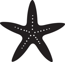 Star Fish Silhouette Vector Illustration White Background
