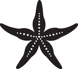 Star Fish Silhouette Vector Illustration White Background