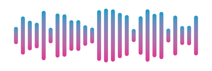 Podcast sound waves set. Waveform pattern for music player, podcast, voise message, music app. Audio wave icon. Equalizer template. Vector illustration isolated on white background in eps 10.