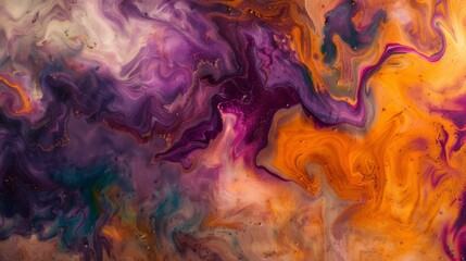 Fototapeta premium Dynamic, vibrant, abstract swirling colors in warm tones creating an artistic and modern background.