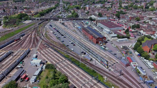 Train Sidings and Depot in the UK Aerial View
