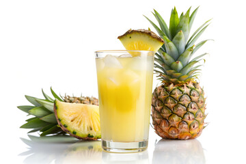 Refreshing Glass of Pineapple Lemonade With Fresh Fruit