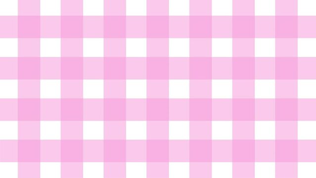 ピンクのチェック柄のシンプルな背景動画