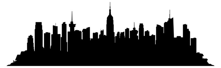 Fototapeta premium black and white city silhouette without background