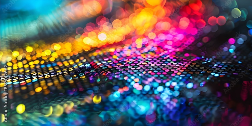 Aufkleber creating stunning and precise images with a vivid led panel and thousands of colorful pixels. concep