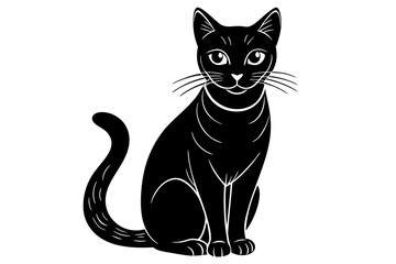cat vector , silhouette, illustration, 