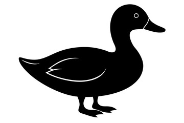 duck ,vector ,silhouette , illustration.