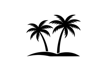 palm trees vector, silhouette, illustration ,