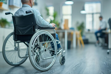 Obraz premium “Individual Navigating Life in a Wheelchair”