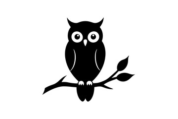 owl vector, silhouette, illustration ,