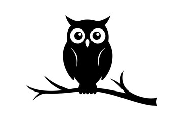 owl vector, silhouette, illustration ,