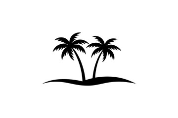palm trees vector, silhouette, illustration ,