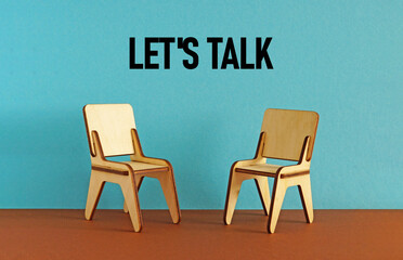Let's talk is shown using the text
