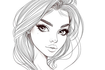 A woman with long blonde hair and brown eyes