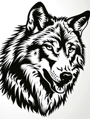 Fototapeta premium A wolf with a black and white fur