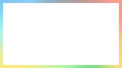 5色のグラデーションの横長のフレーム - シンプルでモダンなパステルカラーの背景素材 - 16:9
