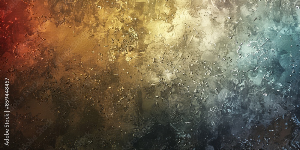Poster a vibrant and dynamic abstract texture blending warm and cool tones, featuring a grunge-style patter
