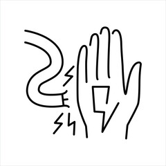 Electric shocks line color icon. Household injuries sign for web page