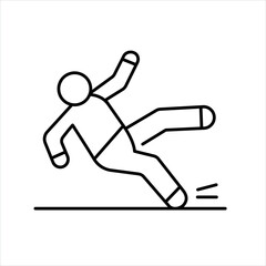 Falling person line color icon. Household injuries sign for web page, mobile app, button, logo. Vector isolated button.