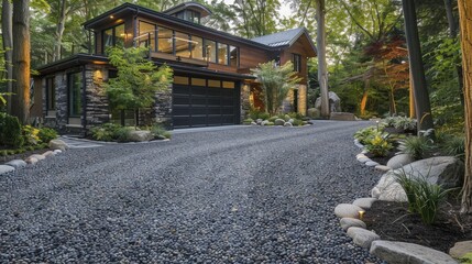 Gravel driveway designs that are low-maintenance and visually appealing, offering practical and stylish solutions for enhancing outdoor areas.