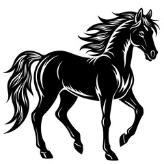 Big horse silhouette hind legs vector illustration design