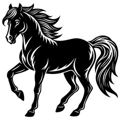 Big horse silhouette hind legs vector illustration design