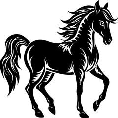 Big horse silhouette hind legs vector illustration design