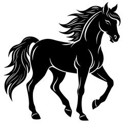 Big horse silhouette hind legs vector illustration design