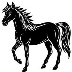 Big horse silhouette hind legs vector illustration design